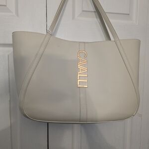 Cavalli Class Cream Shoulder Bag